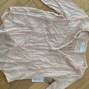 Velvet brand crinkly button down